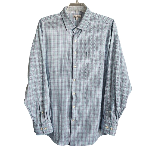 Peter Millar Mens Button Down Blue Pink Plaid Sz XXL - Picture 2 of 8